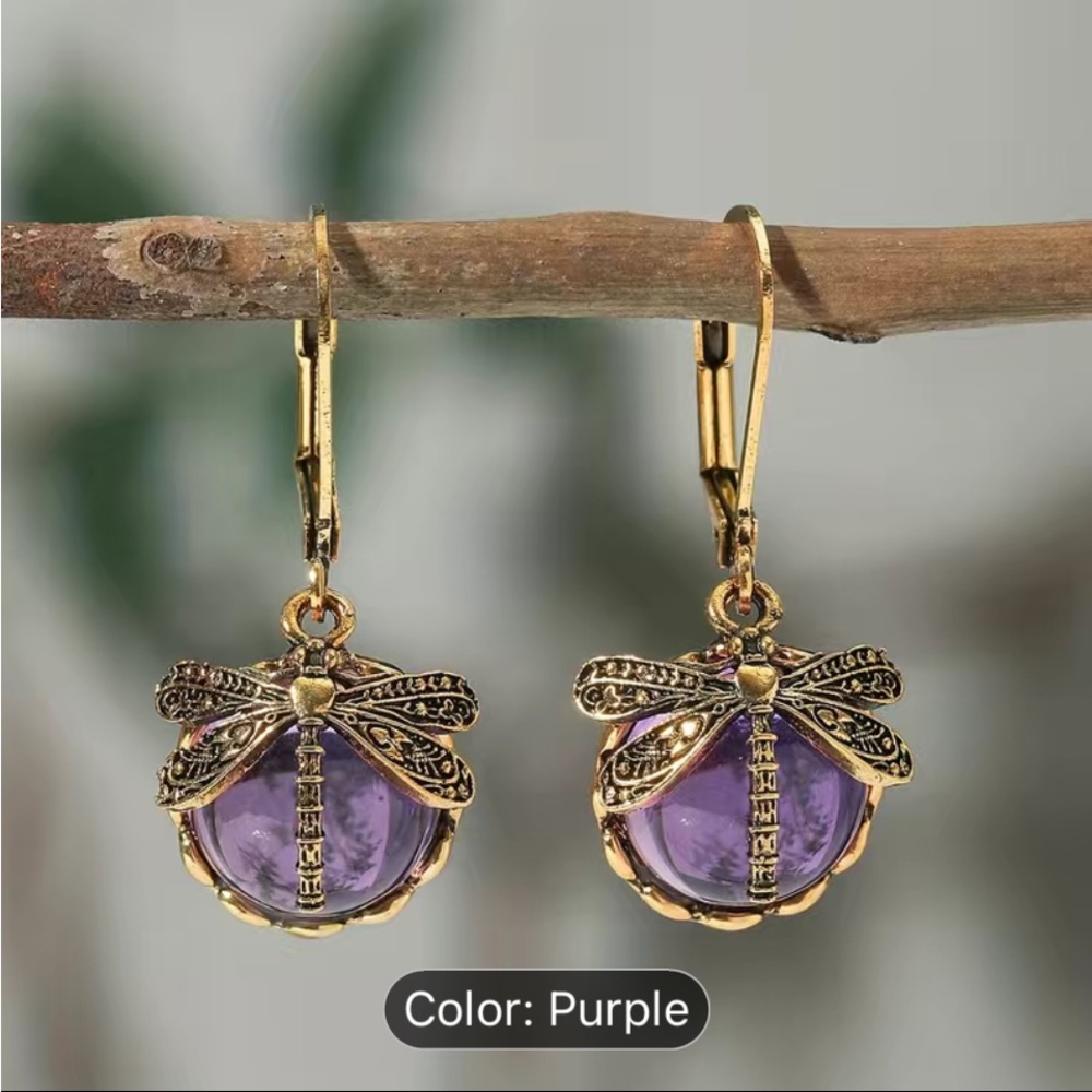 Vintage dragonfly earrings.
